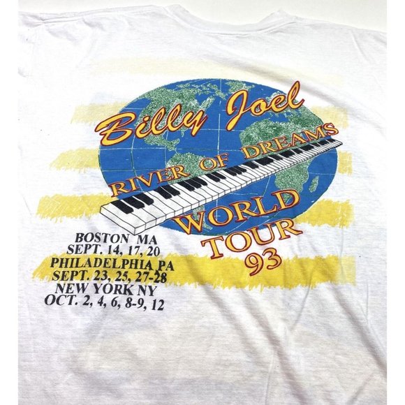 Vintage Billy Joel River Of Dreams 1993 Concert Tour Shirt XL/XXL 90s Band Tee - Picture 4 of 7